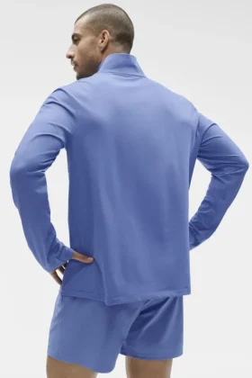 Conquer 1/4 Zip Reform maniche lunghe – Blu Provenza