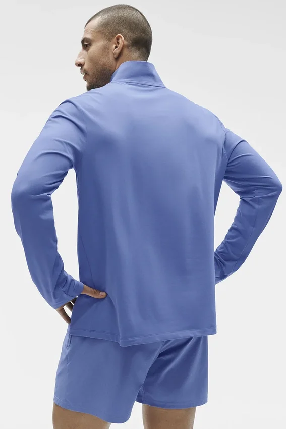 Conquer 1/4 Zip Reform maniche lunghe - Blu Provenza