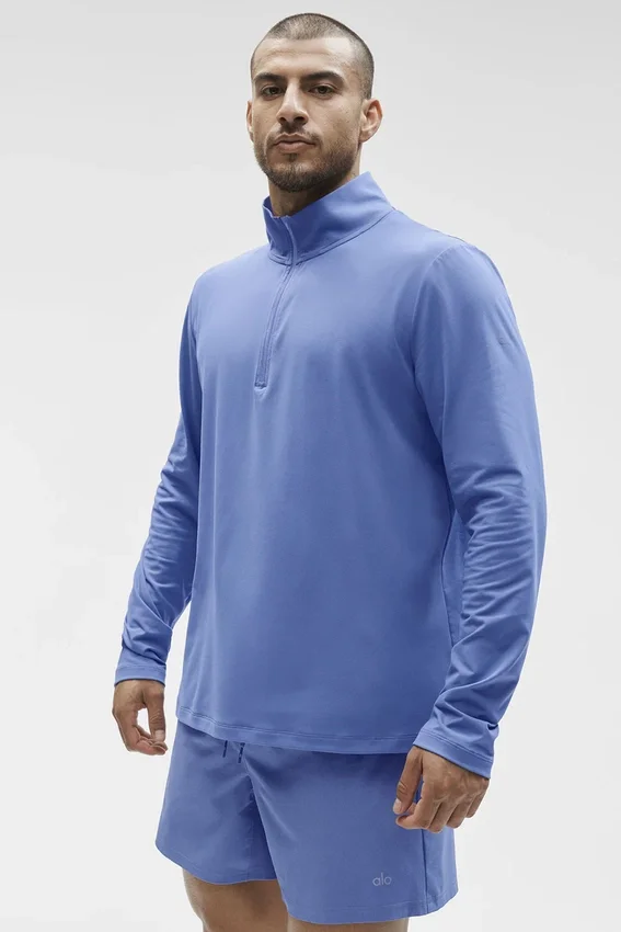 Conquer 1/4 Zip Reform maniche lunghe - Blu Provenza