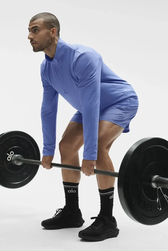 Conquer 1/4 Zip Reform maniche lunghe - Blu Provenza