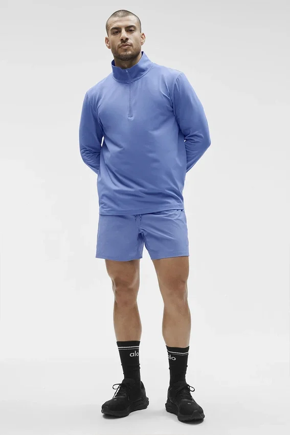 Conquer 1/4 Zip Reform maniche lunghe - Blu Provenza