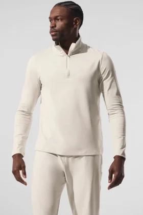 Conquer 1/4 Zip Reform maniche lunghe - Bone