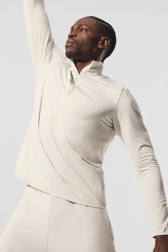 Conquer 1/4 Zip Reform maniche lunghe - Bone