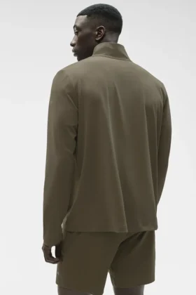 Conquer 1/4 Zip Reform maniche lunghe – Verde oliva