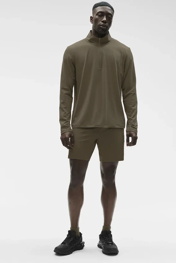 Conquer 1/4 Zip Reform maniche lunghe - Verde oliva