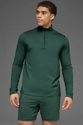 Conquer 1/4 Zip Reform maniche lunghe - Verde trifoglio
