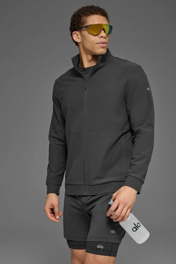 Conquer Max con collo alto e zip integrale - Antracite