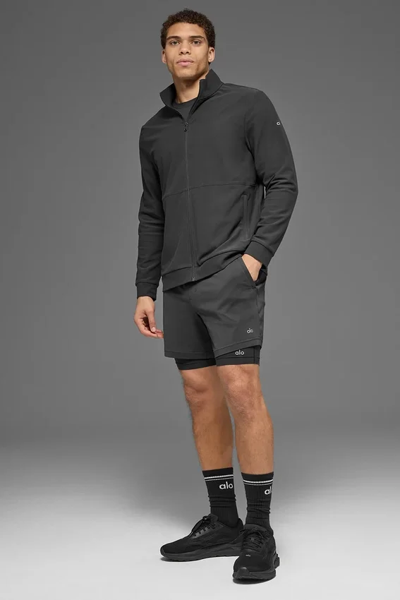 Conquer Max con collo alto e zip integrale - Antracite