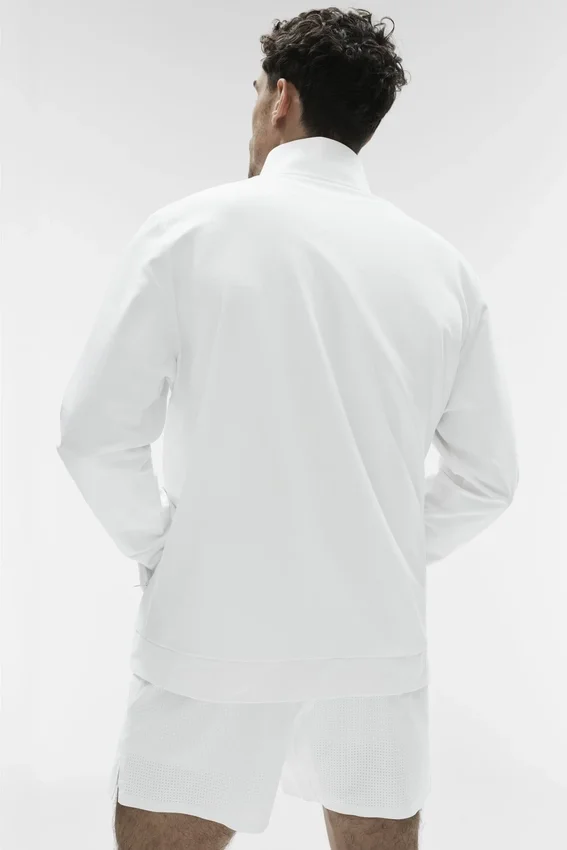 Conquer Max con collo alto e zip integrale - Bianco