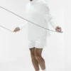 Conquer Max con collo alto e zip integrale - Bianco