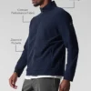 Conquer Max con collo alto e zip integrale - Blu navy
