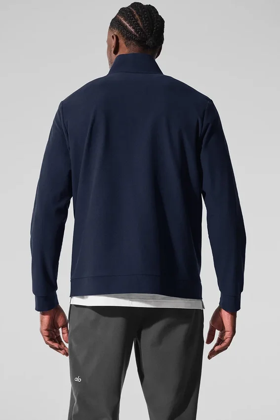 Conquer Max con collo alto e zip integrale - Blu navy