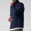 Conquer Max con collo alto e zip integrale - Blu navy