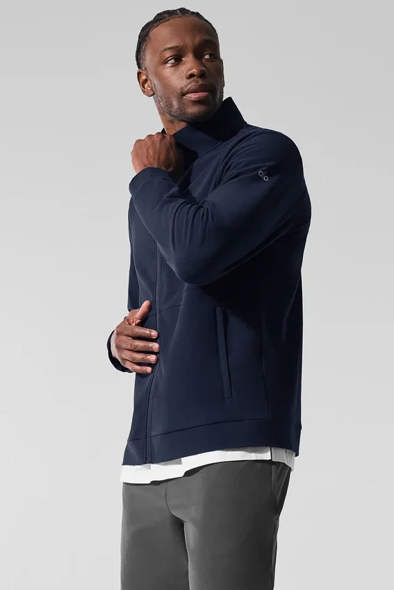Conquer Max con collo alto e zip integrale - Blu navy