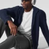 Conquer Max con collo alto e zip integrale - Blu navy