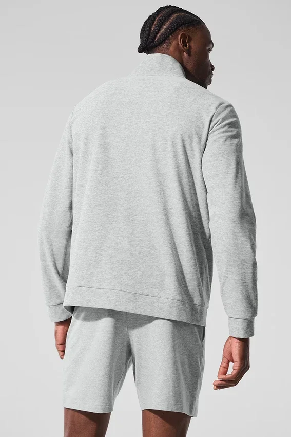 Conquer Max con collo alto e zip integrale - Grigio melange atletico