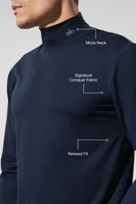Conquer Reform a collo alto e maniche lunghe – Blu navy