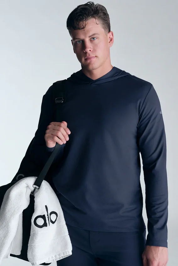Conquer Reform a maniche lunghe con cappuccio - Blu navy