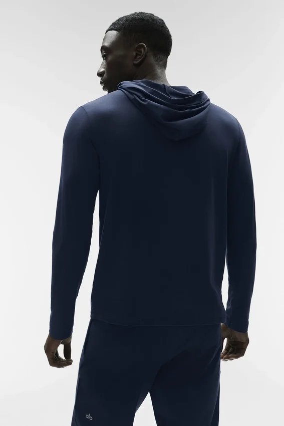 Conquer Reform a maniche lunghe con cappuccio - Blu navy