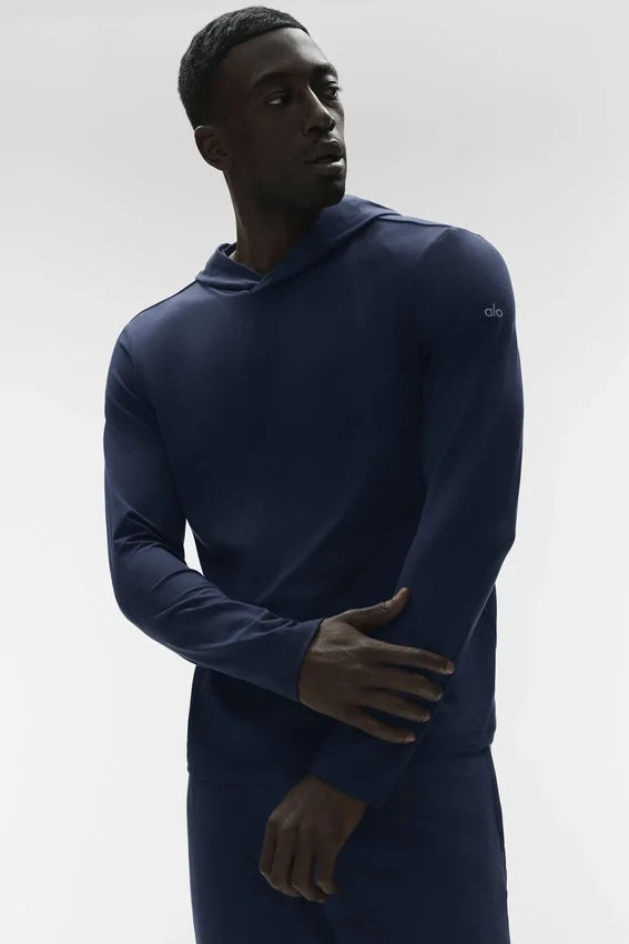 Conquer Reform a maniche lunghe con cappuccio - Blu navy