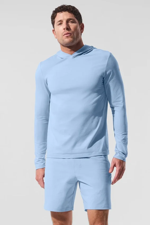 Conquer Reform a maniche lunghe con cappuccio - Seashell Blue