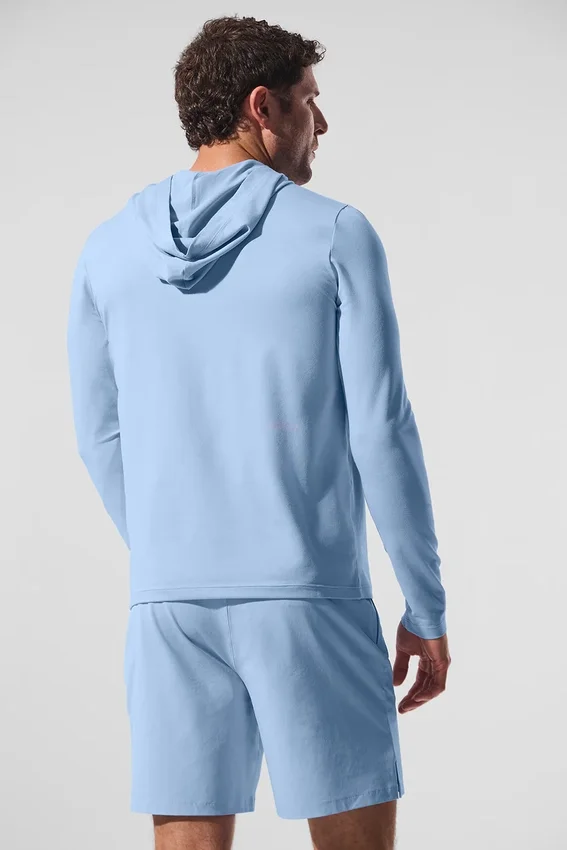 Conquer Reform a maniche lunghe con cappuccio - Seashell Blue