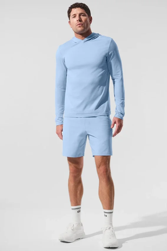 Conquer Reform a maniche lunghe con cappuccio - Seashell Blue