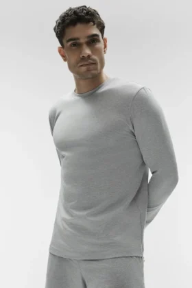 Conquer Reform Maglia a maniche lunghe con collo rotondo - Grigio melange atletico
