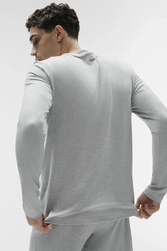 Conquer Reform Maglia a maniche lunghe con collo rotondo - Grigio melange atletico