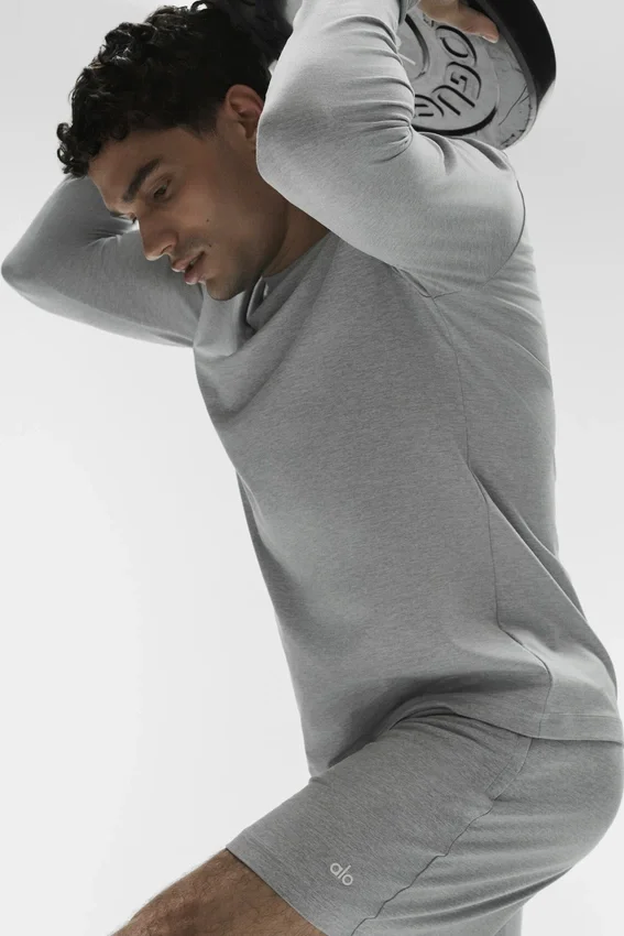 Conquer Reform Maglia a maniche lunghe con collo rotondo - Grigio melange atletico