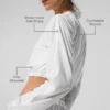 Copricostume corto Breezy con zip integrale - Bianco
