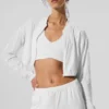 Copricostume corto Breezy con zip integrale - Bianco