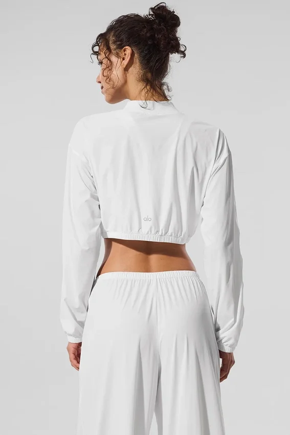 Copricostume corto Breezy con zip integrale - Bianco
