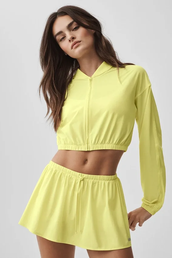 Copricostume corto Breezy con zip integrale - Giallo sole