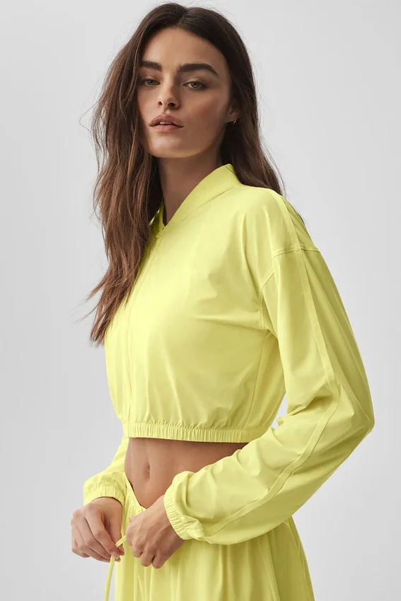 Copricostume corto Breezy con zip integrale - Giallo sole