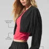 Copricostume corto Breezy con zip integrale - Nero