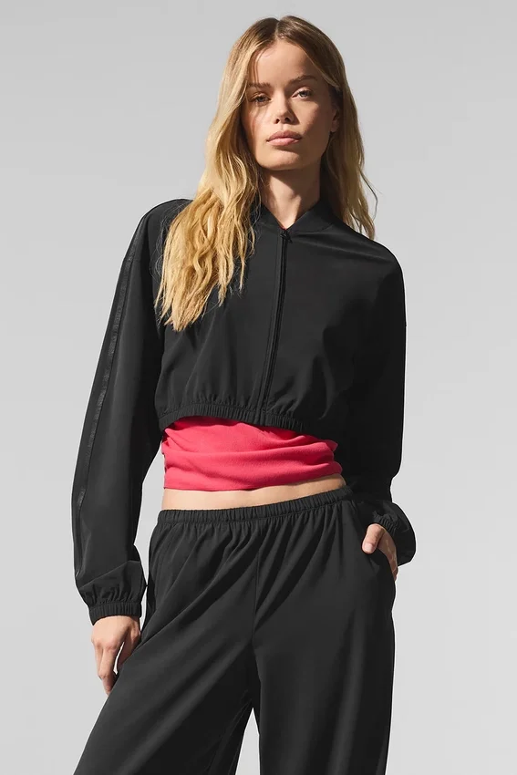 Copricostume corto Breezy con zip integrale - Nero