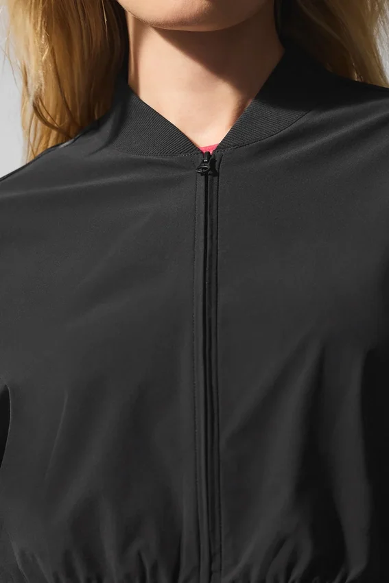 Copricostume corto Breezy con zip integrale - Nero
