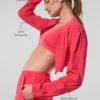 Copricostume corto Breezy con zip integrale - Rosso caramella