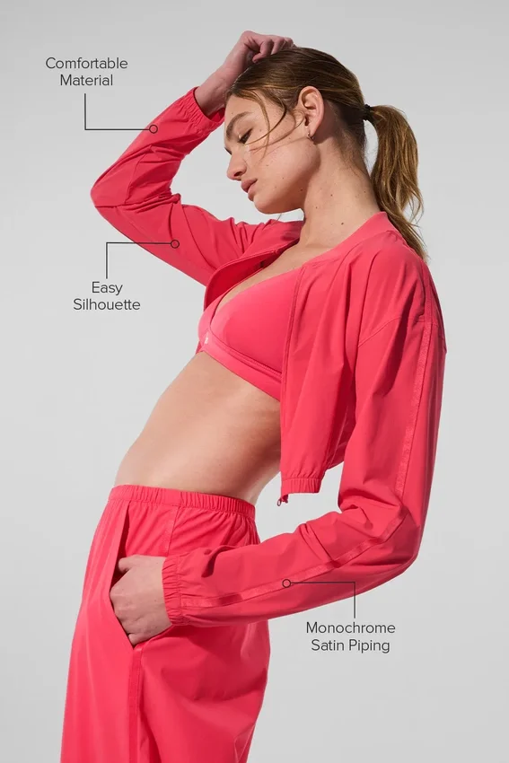 Copricostume corto Breezy con zip integrale - Rosso caramella