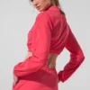 Copricostume corto Breezy con zip integrale - Rosso caramella