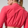 Copricostume corto Breezy con zip integrale - Rosso caramella