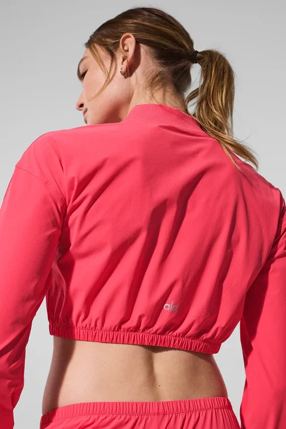 Copricostume corto Breezy con zip integrale - Rosso caramella