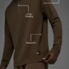 Double Take con maniche lunghe e zip a 1/4 - Espresso