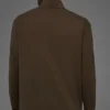 Double Take con maniche lunghe e zip a 1/4 - Espresso
