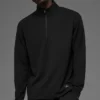 Double Take con maniche lunghe e zip a 1/4 - Nero