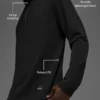 Double Take con maniche lunghe e zip a 1/4 - Nero