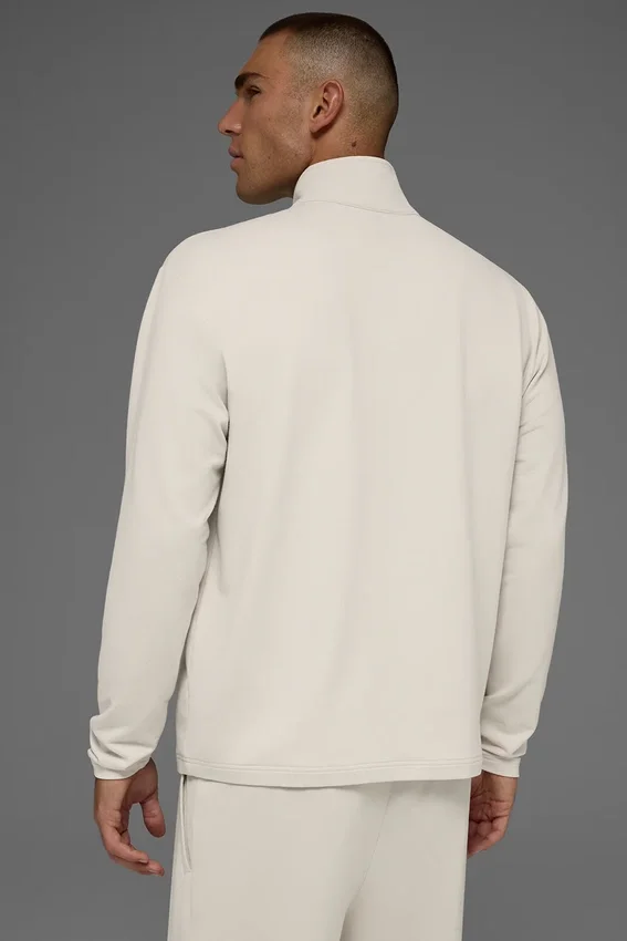 Double Take maniche lunghe con zip a 1/4 - Bone