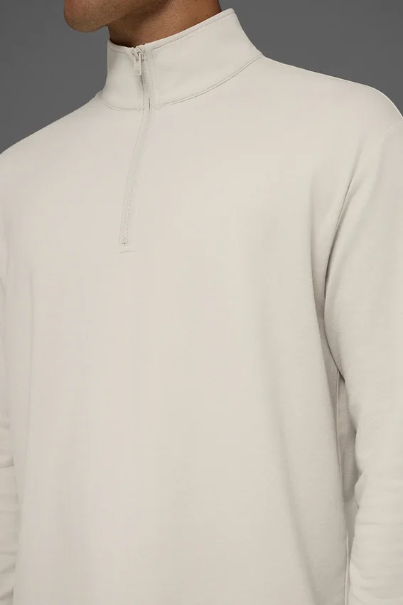 Double Take maniche lunghe con zip a 1/4 - Bone
