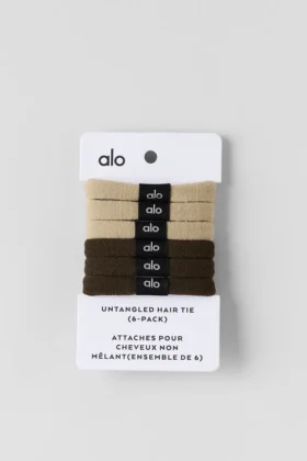 Elastici per capelli Untangled (confezione da 6) - Beige/Espresso
